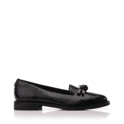 Elaina Black Patent Mocc Croc