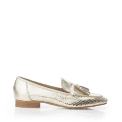 Elmo Gold Snake Print Leather