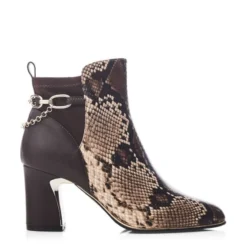Klarisa Brown Snake Print Leather
