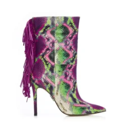 Oliivia Purple Snake Print Leather